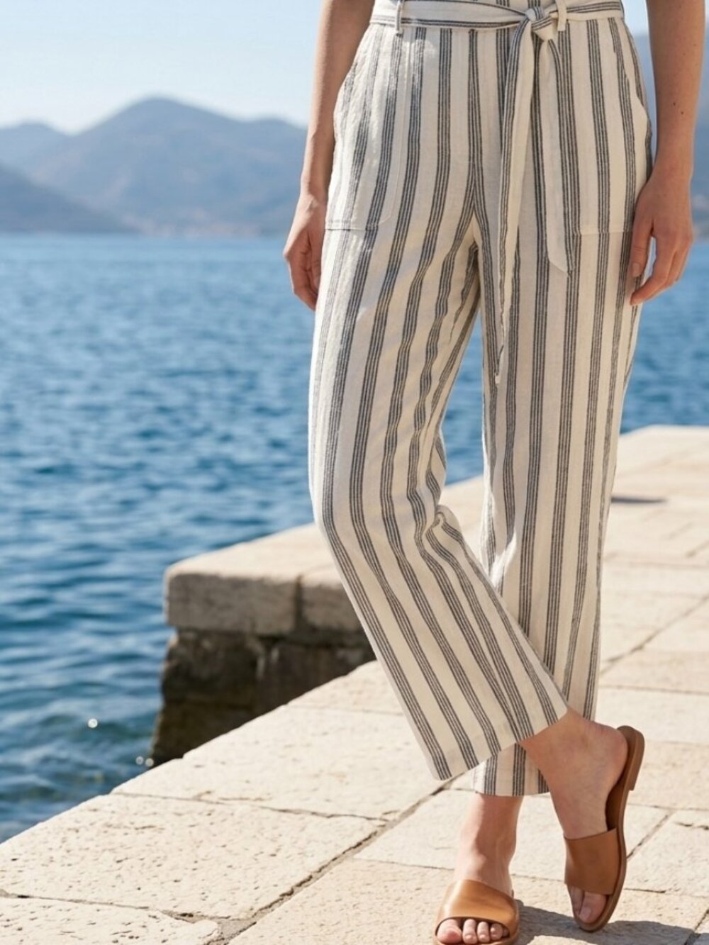 Marine Layer Hemp Pants L Coastal Grandmother Slow Fashion Euro Summer Nautical